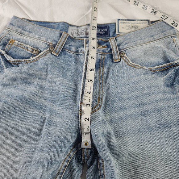 Aeropostale Jeans NOS Y2K Denim Mens 27/28 Distressed Benton Bootcut Light - Picture 12 of 15